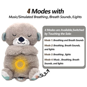 Planet Gates Relief Otter Grey / 25cm-32cm 4 MODES Original Plush Capybara and Otter Toy Sleeping Time Baby Breathing Anxiety Relief Capybara Sensory Toys with Hug Stuffed