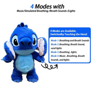 Planet Gates Relief Stitch / 25cm-32cm 4 MODES Original Plush Capybara and Otter Toy Sleeping Time Baby Breathing Anxiety Relief Capybara Sensory Toys with Hug Stuffed
