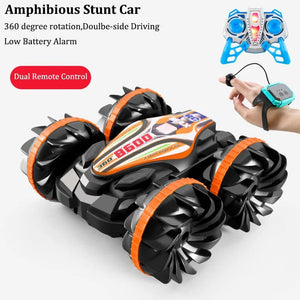 Planet Gates Remote Control Car Toys 2.4G Amphibious Stunt RC Cars Toy Double-sided Tumbling Drift Handle/Gesture Control Kids Electric Toys