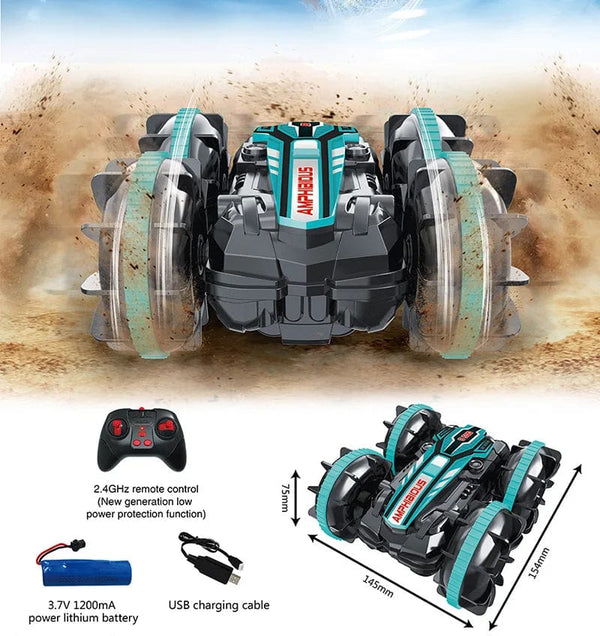 Planet Gates Remote Control Car Toys 2.4G Amphibious Stunt RC Cars Toy Double-sided Tumbling Drift Handle/Gesture Control Kids Electric Toys