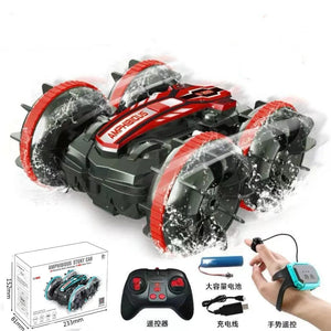 Planet Gates Remote Control Car Toys 2.4G Amphibious Stunt RC Cars Toy Double-sided Tumbling Drift Handle/Gesture Control Kids Electric Toys