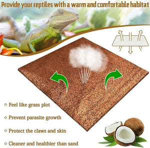 Planet Gates Reptile Carpet Natural Coconut Fiber Coir Mat Pets Terrarium Substrate Liner Flooring Supplies for Lizard Snake Bunny Tortoise