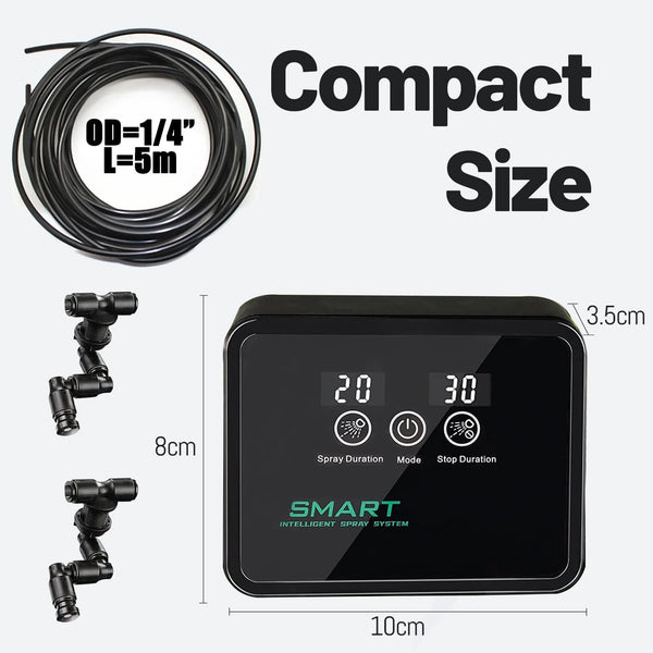 Planet Gates Reptile Humidifiers Smart Misting System with Timer and 360°Adjustable Misting Nozzles Spray Kit for Rainforest Plants Amphibian