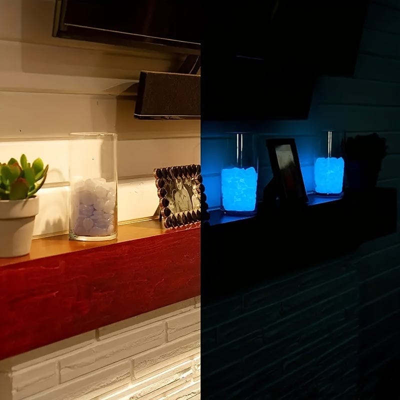 Planet Gates Resin 100pcs White Glowing Pebbles Luminous Stone For Fish Tank, Colorful Glow Rocks For Garden Decor, Glow In The Dark Pebbles For Vases, Bonsai Outdoor Decorative