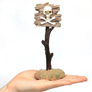 Planet Gates Resin Aquarium Decoration Ornaments Artificial Shark Warning Sign Landscaping Accessories for Fish Tank Aquarium Background