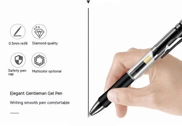 Planet Gates Retractable Gel Pen,Black, Red,Blue Ink Ballpoint for Writing,Office and School Supplies,Stationery,0.5mm Retractable,12 Pcs Box