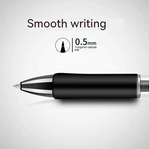 Planet Gates Retractable Gel Pen,Black, Red,Blue Ink Ballpoint for Writing,Office and School Supplies,Stationery,0.5mm Retractable,12 Pcs Box