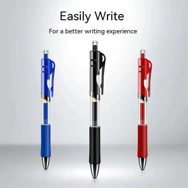 Planet Gates Retractable Gel Pen,Black, Red,Blue Ink Ballpoint for Writing,Office and School Supplies,Stationery,0.5mm Retractable,12 Pcs Box
