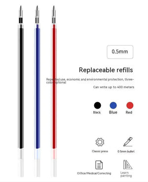 Planet Gates Retractable Gel Pen,Black, Red,Blue Ink Ballpoint for Writing,Office and School Supplies,Stationery,0.5mm Retractable,12 Pcs Box