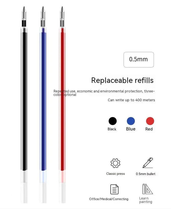 Planet Gates Retractable Gel Pen,Black, Red,Blue Ink Ballpoint for Writing,Office and School Supplies,Stationery,0.5mm Retractable,12 Pcs Box