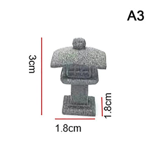 Planet Gates Retro Gazebo Chinese Lanterns Mini Pagoda Model Decoration Stone Miniature Statue Sandstone Home Accessories