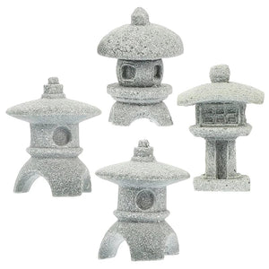 Planet Gates Retro Gazebo Chinese Lanterns Mini Pagoda Model Decoration Stone Miniature Statue Sandstone Home Accessories