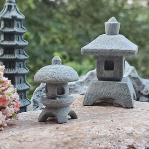 Planet Gates Retro Gazebo Chinese Lanterns Mini Pagoda Model Decoration Stone Miniature Statue Sandstone Home Accessories