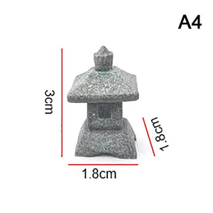 Planet Gates Retro Gazebo Chinese Lanterns Mini Pagoda Model Decoration Stone Miniature Statue Sandstone Home Accessories