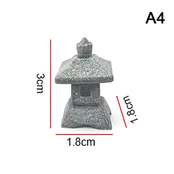 Planet Gates Retro Gazebo Chinese Lanterns Mini Pagoda Model Decoration Stone Miniature Statue Sandstone Home Accessories
