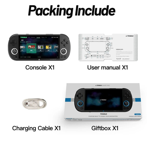 Planet Gates Retro Grey / 128G Trimui Smart Pro Handheld Game Console 4.96''IPS Screen Linux System Joystick RGB Lighting Smartpro Retro Video Game Player Gift