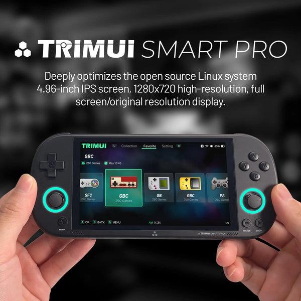 Planet Gates Retro Grey / 128G Trimui Smart Pro Handheld Game Console 4.96''IPS Screen Linux System Joystick RGB Lighting Smartpro Retro Video Game Player Gift