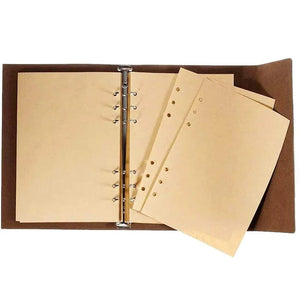 Planet Gates Retro Notebooks & Journals Agenda  Binder Sketch Book Leather Soft Cover 14x10cm Replaceable Kraft Paper Inner Korean Stationery