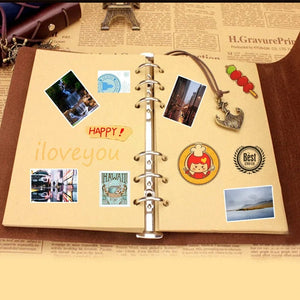 Planet Gates Retro Notebooks & Journals Agenda  Binder Sketch Book Leather Soft Cover 14x10cm Replaceable Kraft Paper Inner Korean Stationery