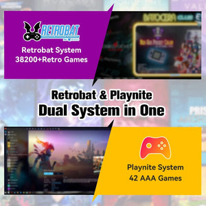 Planet Gates Retrobat & Playnite Retro Game Console 500GB Gaming HDD for PS3/PS2/Switch/Wii/WiiU for PC/Laptop with 38200+ Retro/AAA/PC Games