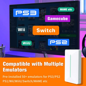 Planet Gates Retrobat & Playnite Retro Game Console 500GB Gaming HDD for PS3/PS2/Switch/Wii/WiiU for PC/Laptop with 38200+ Retro/AAA/PC Games