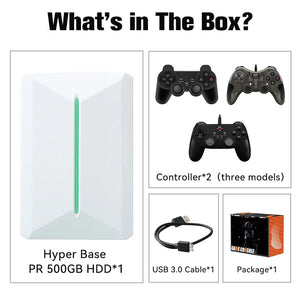 Planet Gates Retrobat & Playnite Retro Game Console 500GB Gaming HDD for PS3/PS2/Switch/Wii/WiiU for PC/Laptop with 38200+ Retro/AAA/PC Games