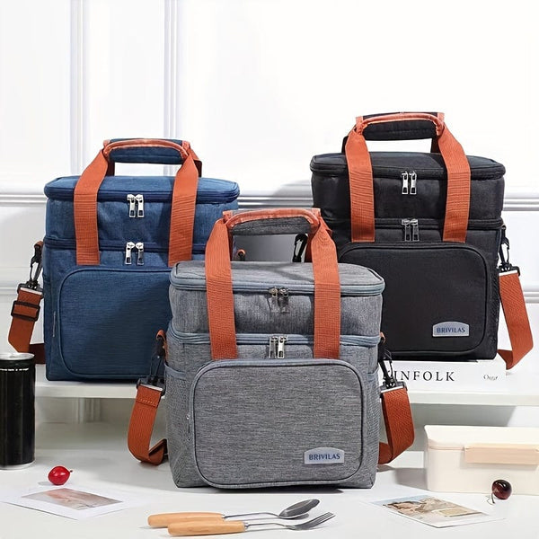 Planet Gates Reusable Double-Layer Insulated Lunch Bag - Perfect For Work, Picnic, School Or Travel!