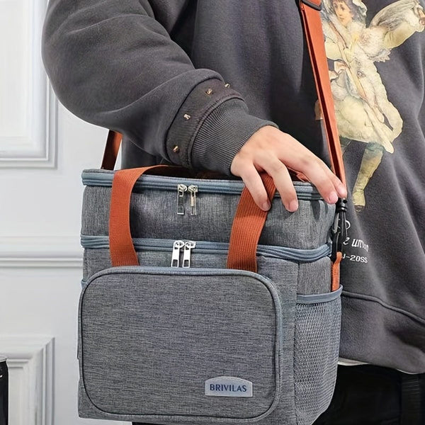 Planet Gates Reusable Double-Layer Insulated Lunch Bag - Perfect For Work, Picnic, School Or Travel!