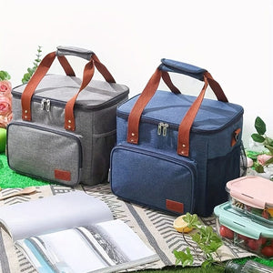 Planet Gates Reusable Double-Layer Insulated Lunch Bag - Perfect For Work, Picnic, School Or Travel!