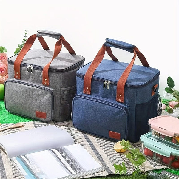 Planet Gates Reusable Double-Layer Insulated Lunch Bag - Perfect For Work, Picnic, School Or Travel!