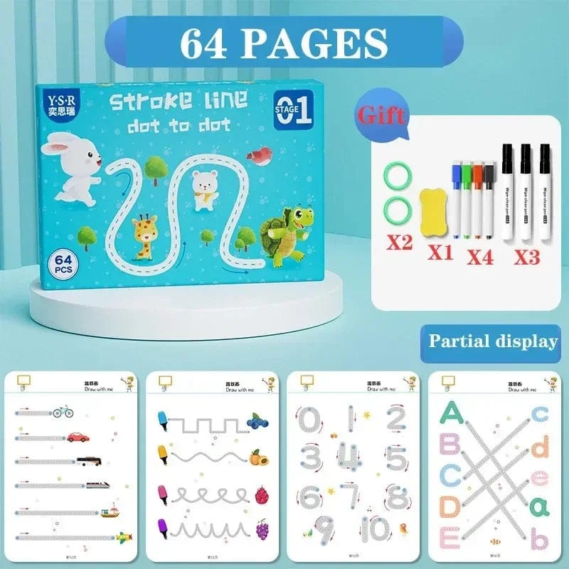 Planet Gates Reusable Magical Tracing Workbook Magic Practice Copybook Control Training Book Children Montessori Drawing Education Stationery