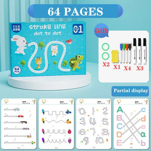 Planet Gates Reusable Magical Tracing Workbook Magic Practice Copybook Control Training Book Children Montessori Drawing Education Stationery