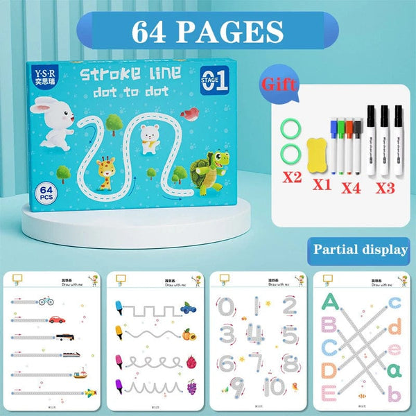 Planet Gates Reusable Magical Tracing Workbook Magic Practice Copybook Control Training Book Children Montessori Drawing Education Stationery
