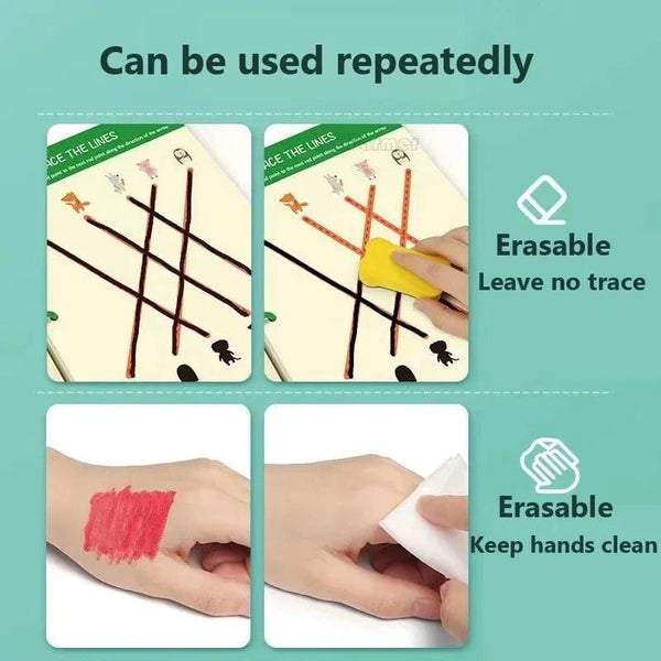 Planet Gates Reusable Magical Tracing Workbook Magic Practice Copybook Control Training Book Children Montessori Drawing Education Stationery