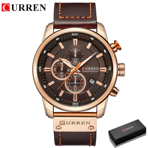 Planet Gates RG B Box CURREN Brand Watch Men Leather Sports Watches Men's Army Military Quartz Wristwatch Chronograph Male Clock Relogio Masculino