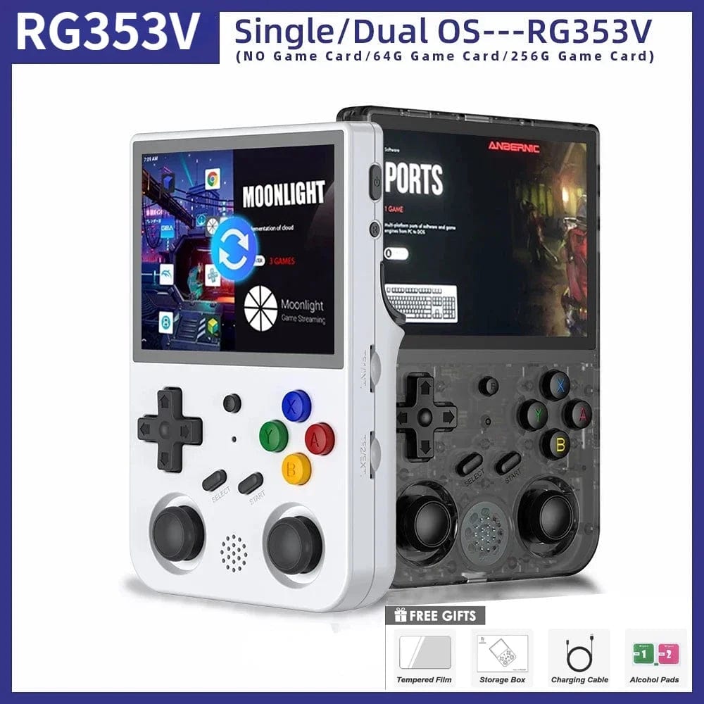 Planet Gates RG353V Grey / 64GB NEW RG353V RG353VS 64/128/256G Touch Screen Handheld Game Players Android 11 LINUX Dual System Portable Video Game Console