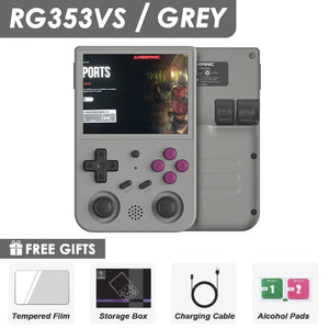Planet Gates RG353V Grey / 64GB NEW RG353V RG353VS 64/128/256G Touch Screen Handheld Game Players Android 11 LINUX Dual System Portable Video Game Console