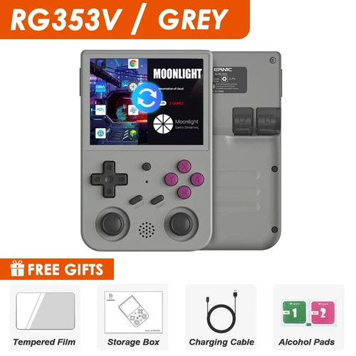 Planet Gates RG353V Grey / 64GB NEW RG353V RG353VS 64/128/256G Touch Screen Handheld Game Players Android 11 LINUX Dual System Portable Video Game Console
