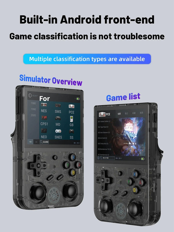 Planet Gates RG353V Grey / 64GB NEW RG353V RG353VS 64/128/256G Touch Screen Handheld Game Players Android 11 LINUX Dual System Portable Video Game Console