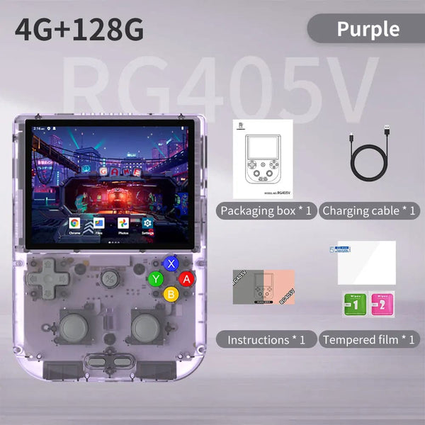 Planet Gates RG405V Purple / standard Anbernic RG405V Video Handheld Game Console 4" IPS HD Touch Screen Android 12 System T618 64-bit Wifi Portable Retro Game Player