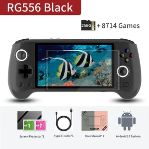 Planet Gates RG556 Black 256G / Russian Federation / Only Game Console ANBERNIC RG556 Handheld Game Console Unisoc T820 Android 13 5.48 inch AMOLED Screen 5500mAh WIFI Bluetooth Retro Video Players