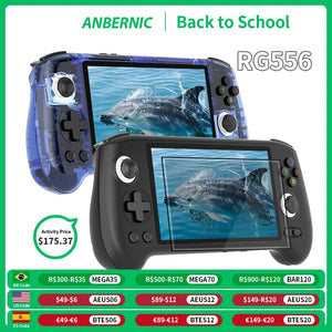 Planet Gates RG556 Black 256G / Russian Federation / Only Game Console ANBERNIC RG556 Handheld Game Console Unisoc T820 Android 13 5.48 inch AMOLED Screen 5500mAh WIFI Bluetooth Retro Video Players