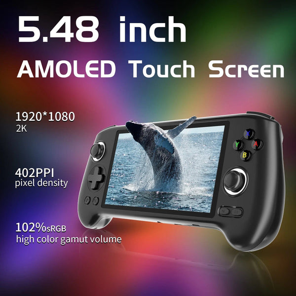 Planet Gates RG556 Black 256G / Russian Federation / Only Game Console ANBERNIC RG556 Handheld Game Console Unisoc T820 Android 13 5.48 inch AMOLED Screen 5500mAh WIFI Bluetooth Retro Video Players