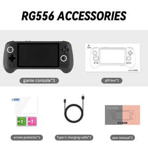 Planet Gates RG556 Black 256G / Russian Federation / Only Game Console ANBERNIC RG556 Handheld Game Console Unisoc T820 Android 13 5.48 inch AMOLED Screen 5500mAh WIFI Bluetooth Retro Video Players