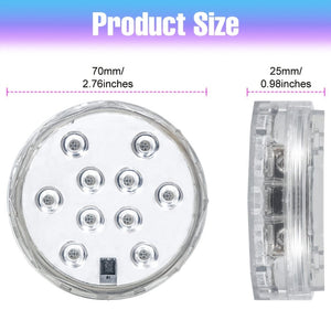 Planet Gates RGB-Submersible-Lamp 1pc RGB LED Submersible Light 15 Color Changing Battery Powered Underwater Pond Lighting Waterproof 3 Modes Colorful Aquarium Atmosphere Swimming Pool Lamp Fountain With Remote Outdoor Garden