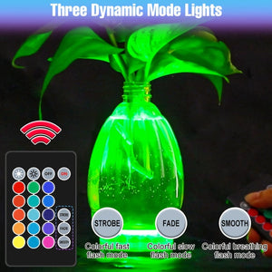 Planet Gates RGB-Submersible-Lamp 1pc RGB LED Submersible Light 15 Color Changing Battery Powered Underwater Pond Lighting Waterproof 3 Modes Colorful Aquarium Atmosphere Swimming Pool Lamp Fountain With Remote Outdoor Garden