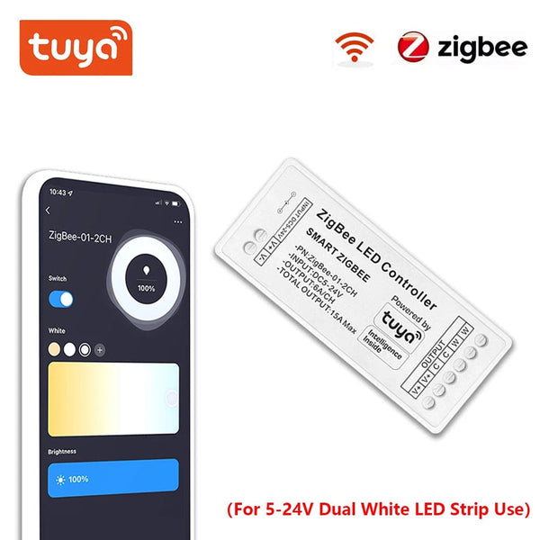 Planet Gates RGBCW / CHINA Tuya Zigbee RGB Controller 15A 12V 180W Smart Life Gateway Hub 5V 24V Alexa Google 3CH COB RGB LED Strip Light ZigBee Controller