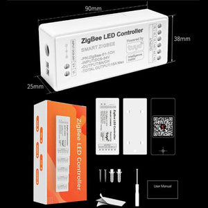 Planet Gates RGBCW / CHINA Tuya Zigbee RGB Controller 15A 12V 180W Smart Life Gateway Hub 5V 24V Alexa Google 3CH COB RGB LED Strip Light ZigBee Controller