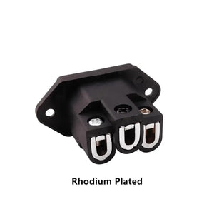 Planet Gates Rhodium Plated / 5pcs 3 Pin AC Power Plug Connector IEC Inlet Socket Consumer Electronics DIY HIFI Amplifier Electrical Audio Interface Panel Mount