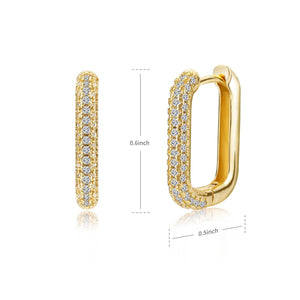 Planet Gates Rhodium Plated Square Circle Hoop Earrings For Women Luxury Stainless Steel Earrings rending Wedding Jewelry  aretes mujer